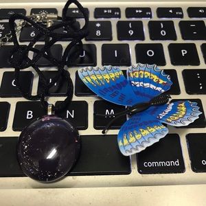 Marble Glass One of Kind Vintage Rare Handmade Necklace